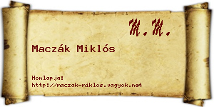 Maczák Miklós névjegykártya