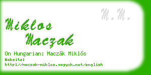 miklos maczak business card